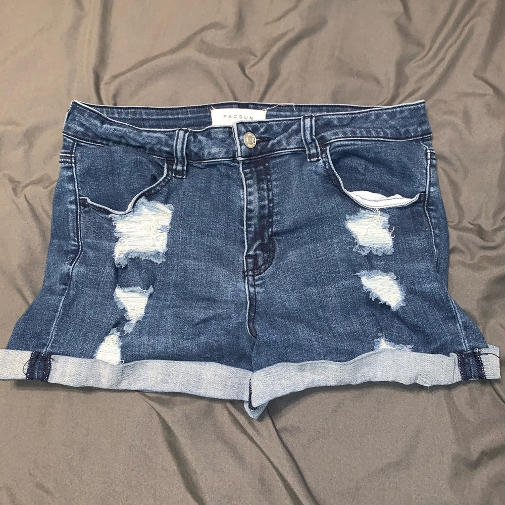 pacsun super stretch shortie denim shorts